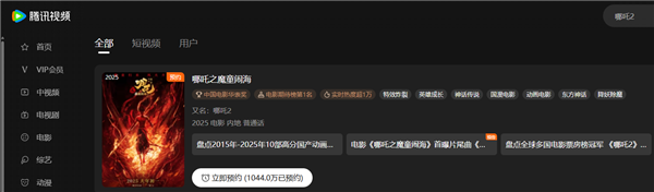 总票房破158亿!《哪吒2》即将网播上线爱优腾 超2100万人预约