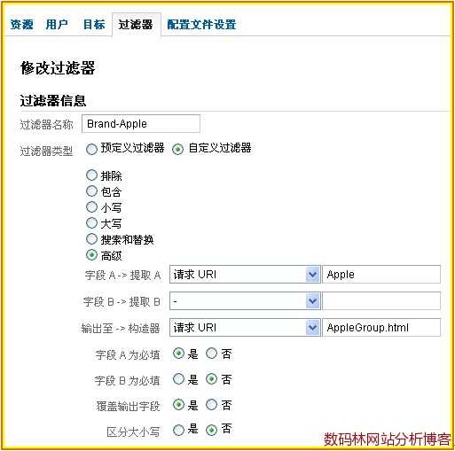 Google Analytics的URL分组过滤设置