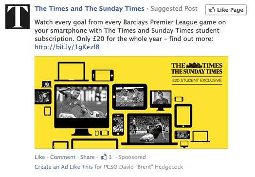 Times facebook ad